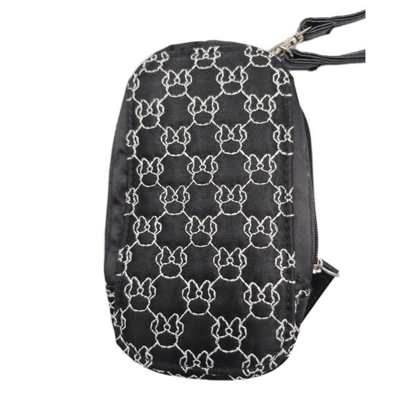 D-TECH Minnie Mouse Phone Wristlet Black White Zip Around 6.5x4"w - Picture 1 of 8